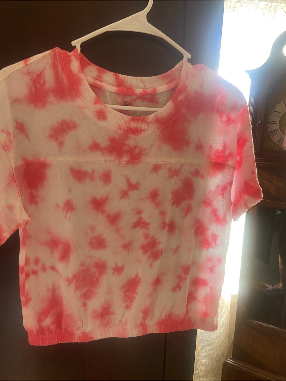 Tie-Dye Short Sleeve Tee - Pink & White